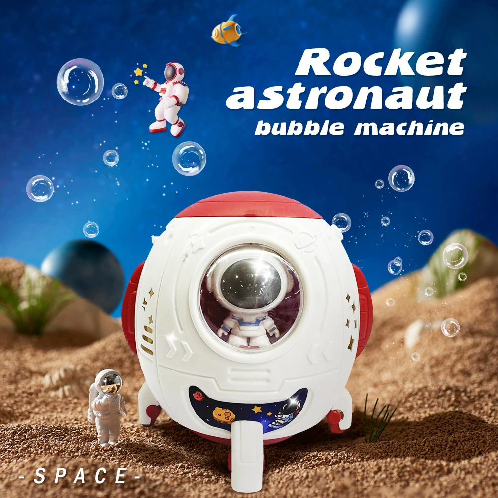 Kinderen Automatische Bubble Machine Rocket Bubble Vorm Blower Astronaut Pomperos Zeep Bubbles Maker Elektrische Outdoor Speelgoed Kid Geschenk