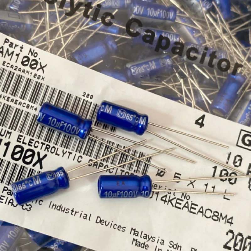 

5PCS 10UF 100V Panasonic Fever Sound Capacitor 100V 10UF 5X11 AM Flash Blue Robe