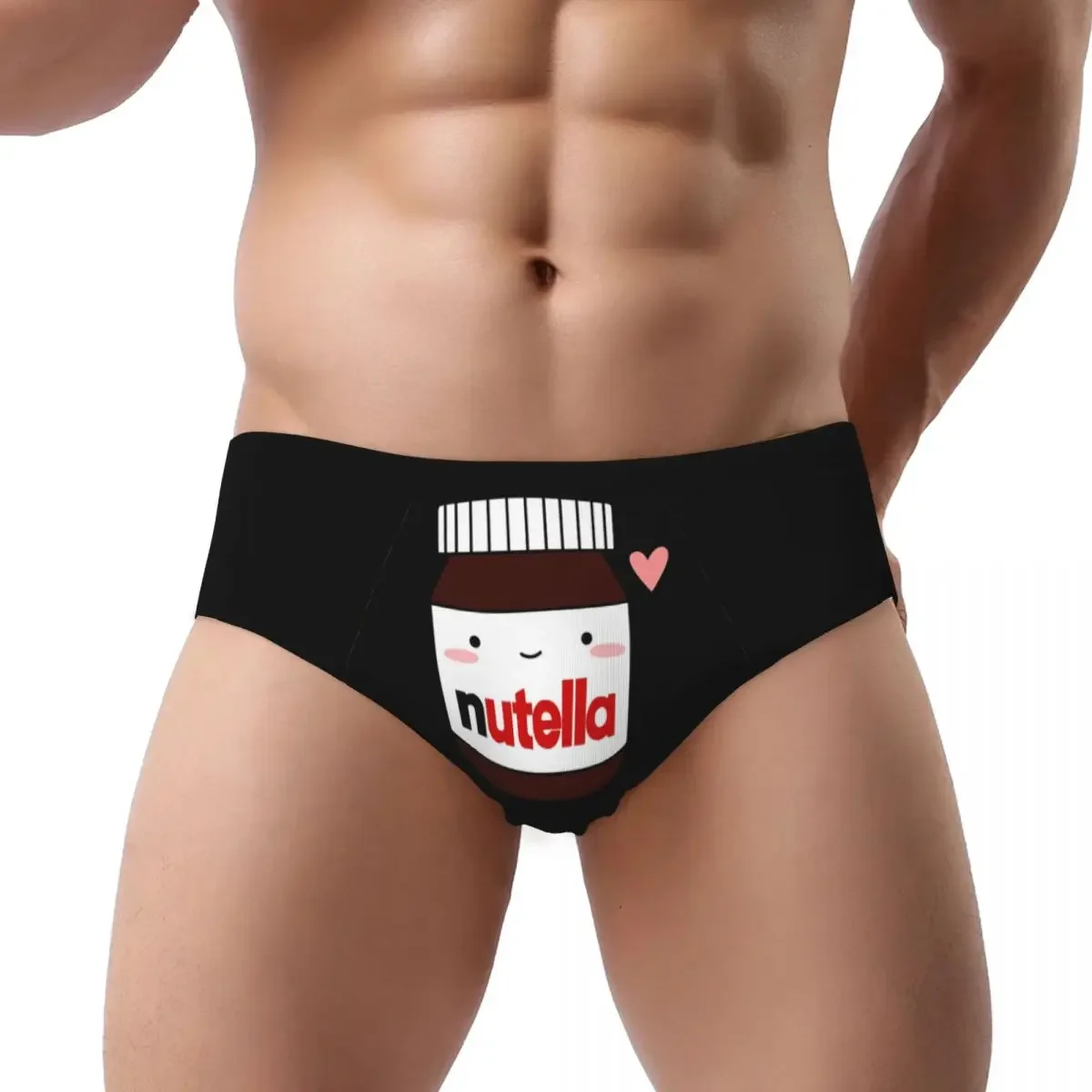 Cute Nutella Jar Throw Pillow Men's Triangle Panties Soft Boxer Underpants Short Underwear for Homme Man Boyfriend Gift