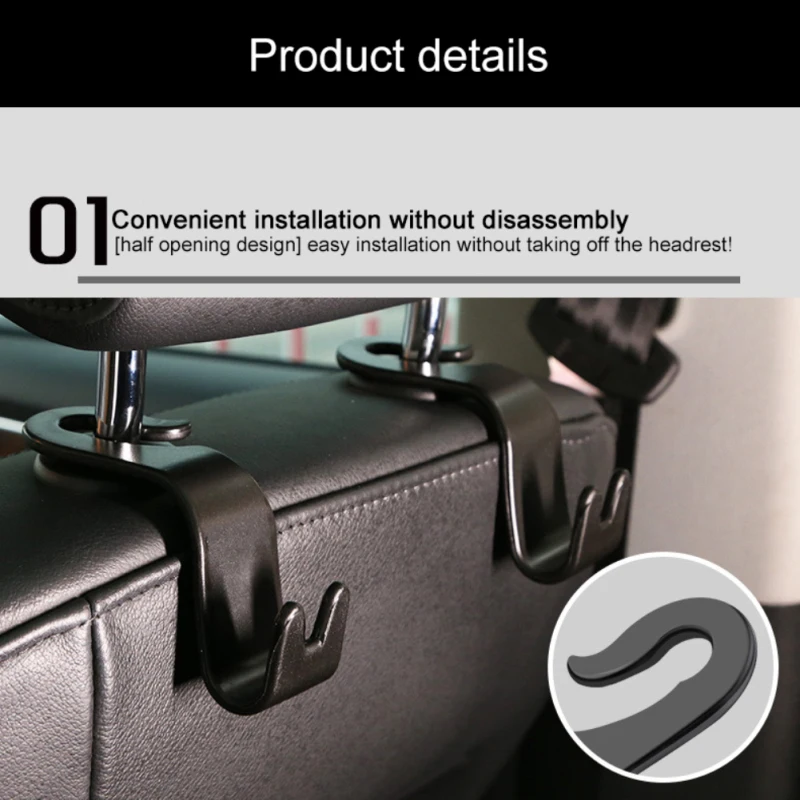 Универсальный крючок на подголовник сиденья автомобиля, вешалка для хранения сумок, кошельков, пальто, продуктов