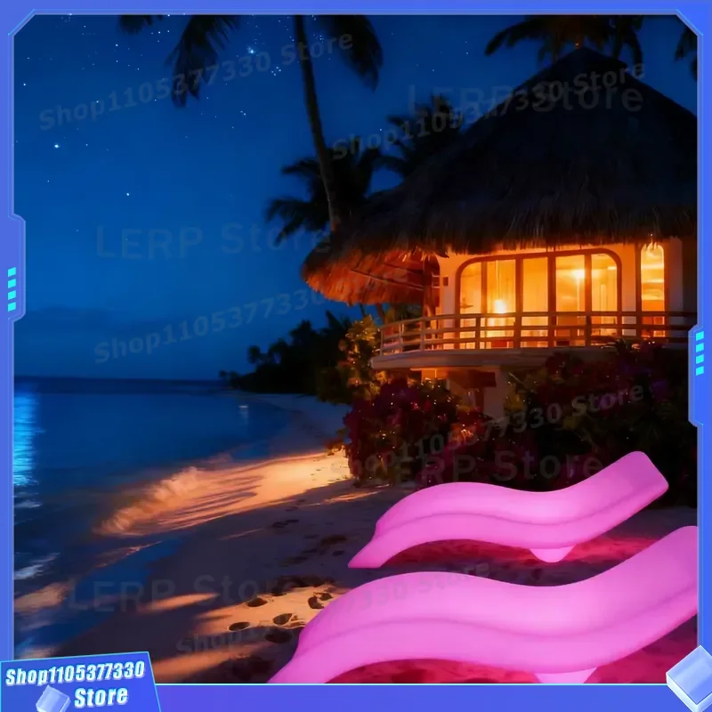 Solar Powered LED Bar Stool Luminous Outdoor Garden Chair Beach Party Furniture Glowing Sun Seat Decorative Light Up Seating