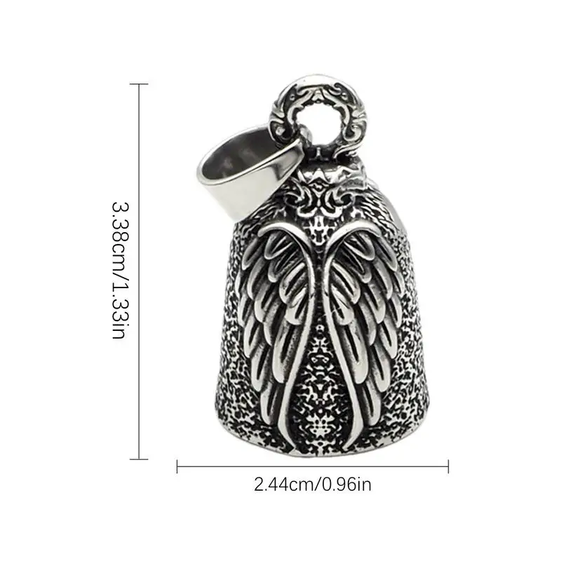 Punk Style Angel Wings Love Bell Pendant Motorcycle Motorcycle Riding Amulet Pendant Rock Party Accessories