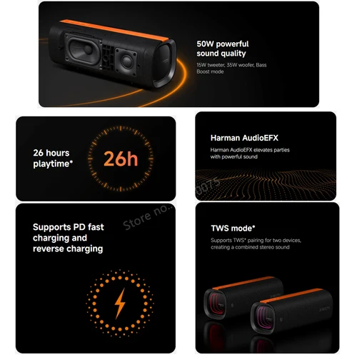 Imagen 2 del producto Xiaomi Sound Party IP67 Bluetooth 5,4 Harman AudioEFX TWS estéreo Combo 5200mAh batería Ultra larga duración 50W altavoz portátil micrófono