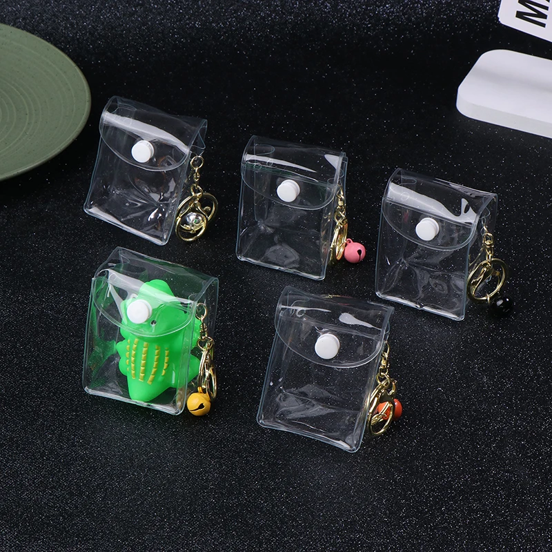 Transparent Outdoor PVC Mini Anime Doll Display Bag Coin Purse Pendant Square Pouch Organizer Wallet Key Lipstick Earphone Bag