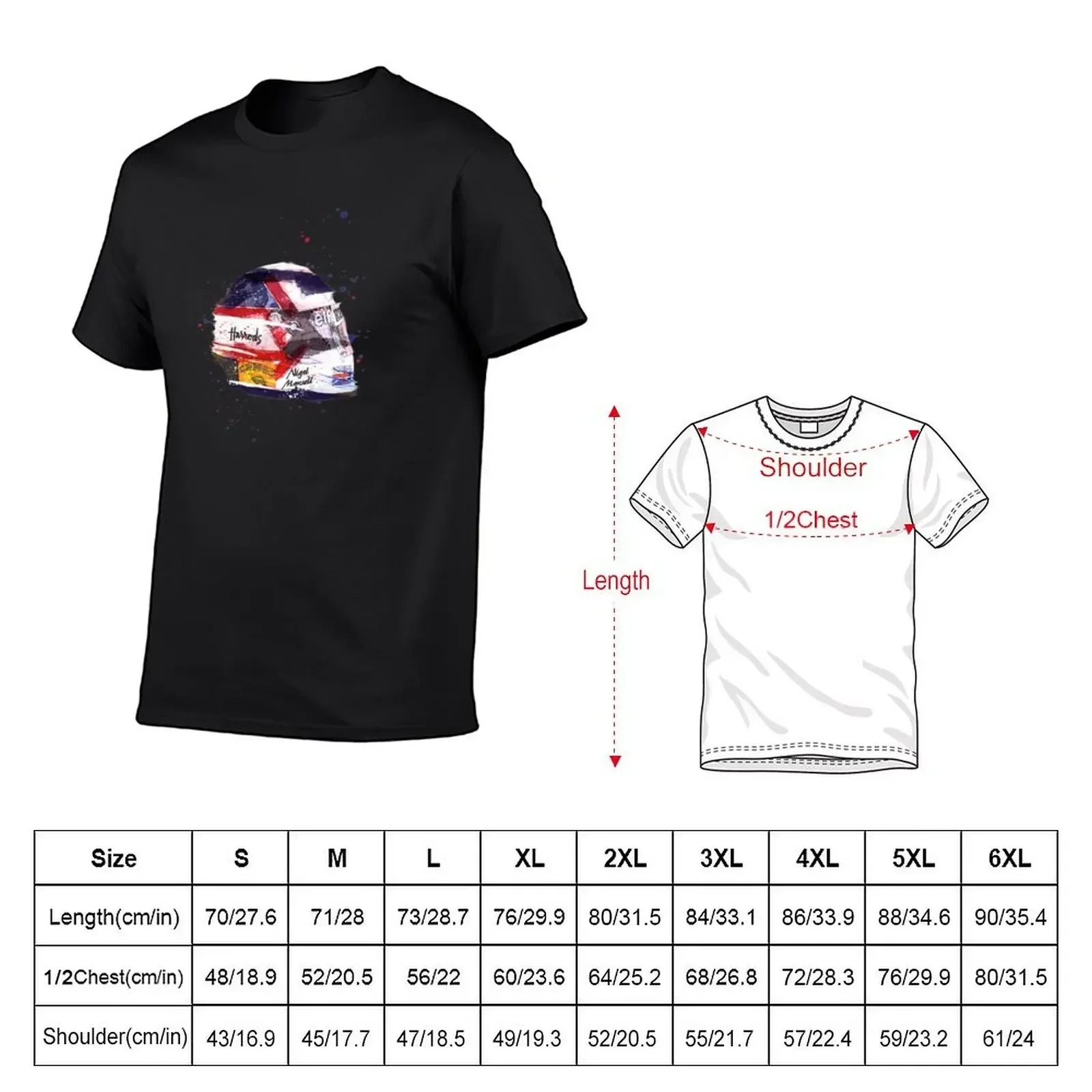 F1 Helmets Mansel 1992 T-Shirt custom t shirt anime figures designer shirts luxury clothes men