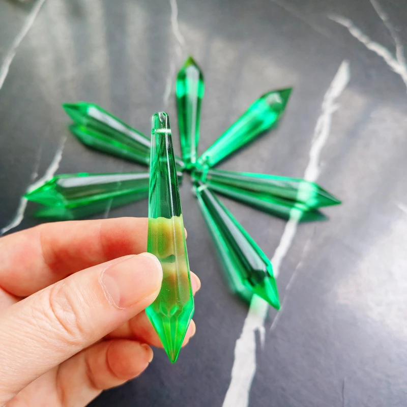 

73 мм заостренные хрустальные призмы, стеклянные бусины лэмпворк, подвески для DIY люстры «Ловец солнца», изготовление ювелирных изделий, декор для дома и сада