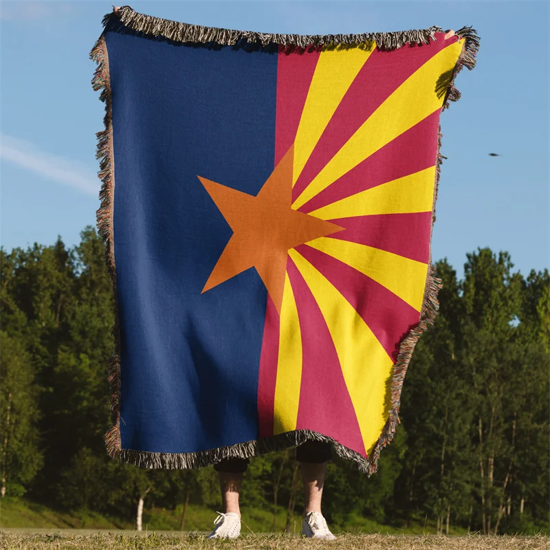 Aertemisi Arizona United States of America Jacquard Fringed Woven Throw Blanket