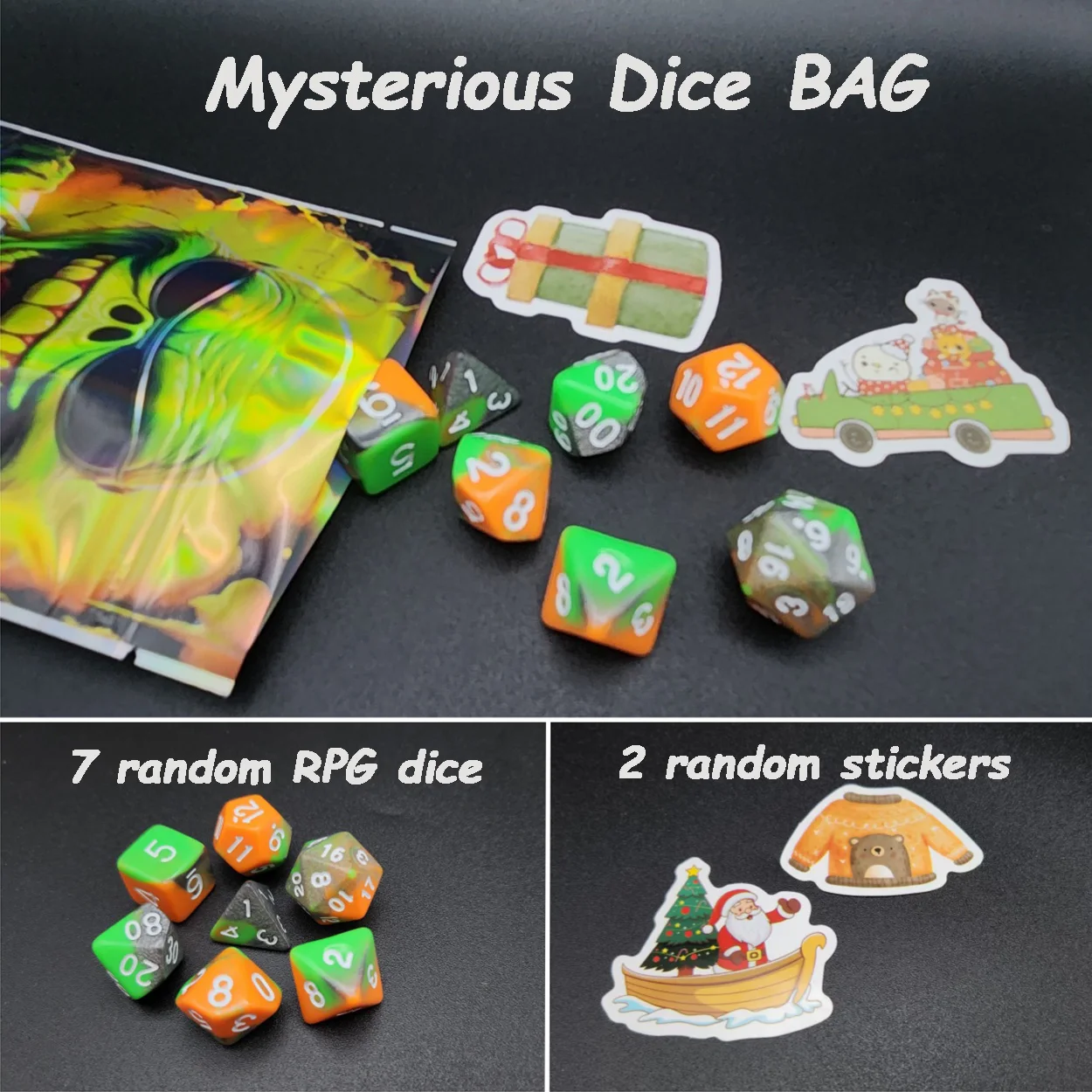 Mysterious Dice Set - Random Style Dice Bag, Suitable for Role-Playing and Tabletop Games