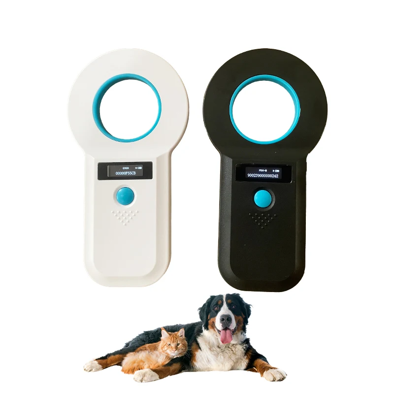 134.2Khz Handheld FDX-B(ISO11784/85) RFID microchip Reader OLED Display EMID Animal Chip Scanner Pet Tag Scanner for Cat Dog ID