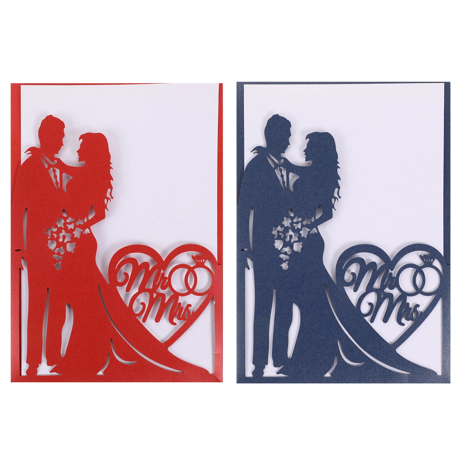 

10Pcs Romantic Wedding Invitations Hollow Design High Quality Paper Suitable for Engagement Party Bridal Event Decoration