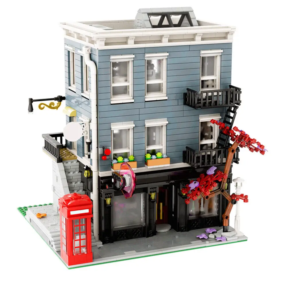 European Style Three Story Modular Building Tailor Shop 2685 Pieces MOC Build