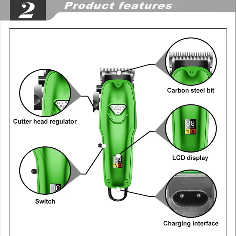 Kemei KM-A99 Rechargeable Low-noise Cat Dog Hair Trimmer Electrical Pet Hair Clipper Remover Cutter Grooming Pets Hair Cut