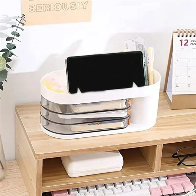 

A78I вращающийся держатель для ручек, ящик для хранения, многофункциональная трубка для хранения, офисная прозрачная коробка для отделки, хранение канцелярских принадлежностей