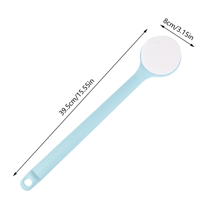 1 adet iki taraflı losyon güneş koruyucu merhem geri aplikatör uzun saplı vücut duş temizleme fırçası banyo eksfoliyatörü