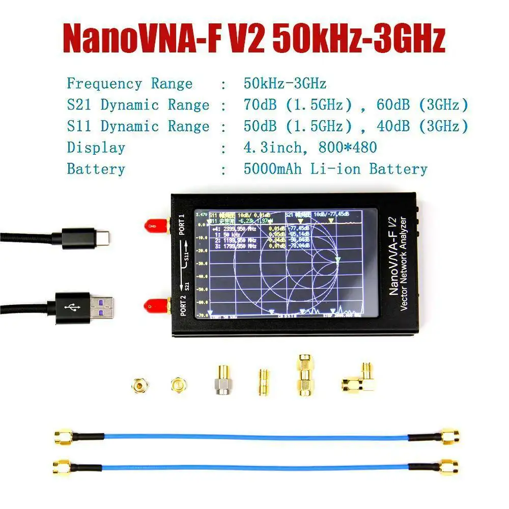 

3G S-A-A-2 NanoVNA V2 Vector Network Analyzer Digital Nano VNA Tester MF HF VHF UHF USB Logic Antenna Analyzer Standing Wave