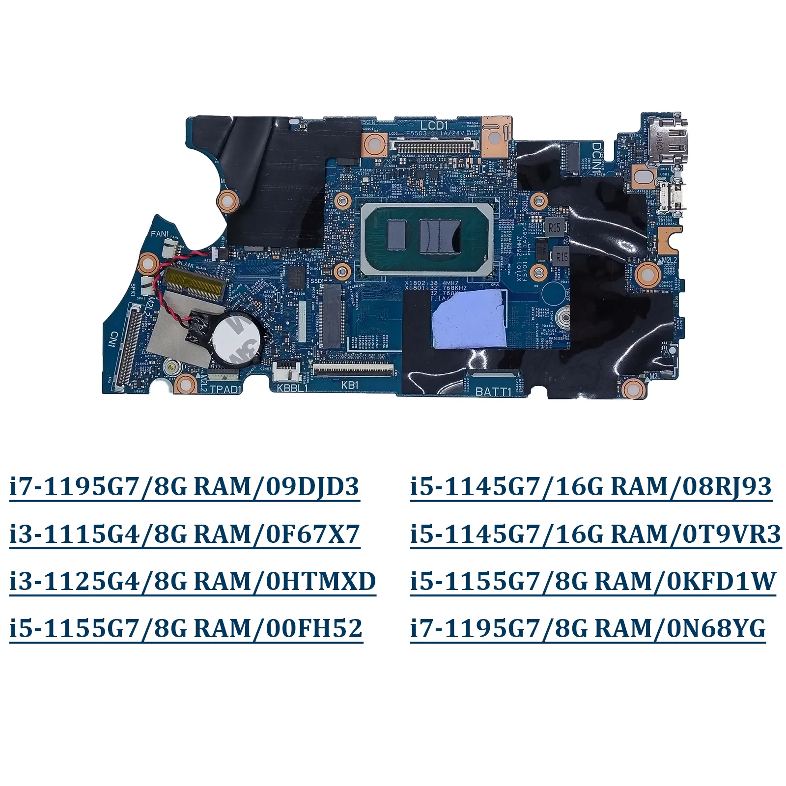 

09DJD3 0F67X7 0HTMXD 00FH52 Материнская плата для ноутбука Latitude 3330 с процессором i3/i5/i7 11-го поколения, 8/16 ГБ, 213026-1