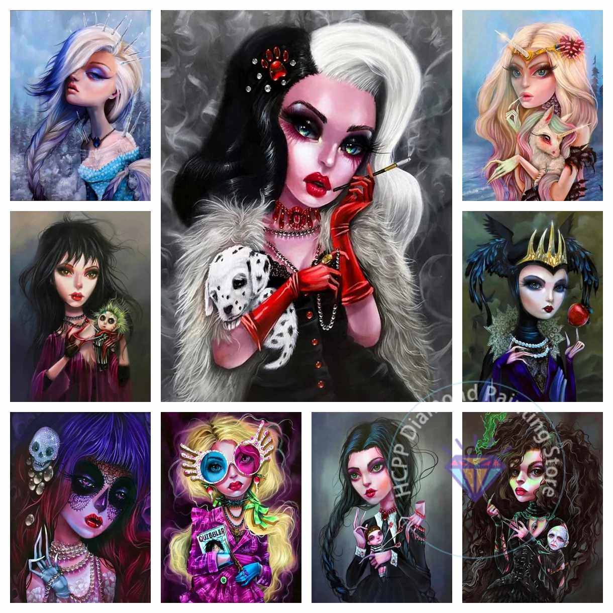 Cartoon große Augen dunkles Mädchen Diamant Malerei Kit 5D DIY Diamant Stickerei handgemachte Kunst exquisite Geschenk Handwerk Home Dekoration