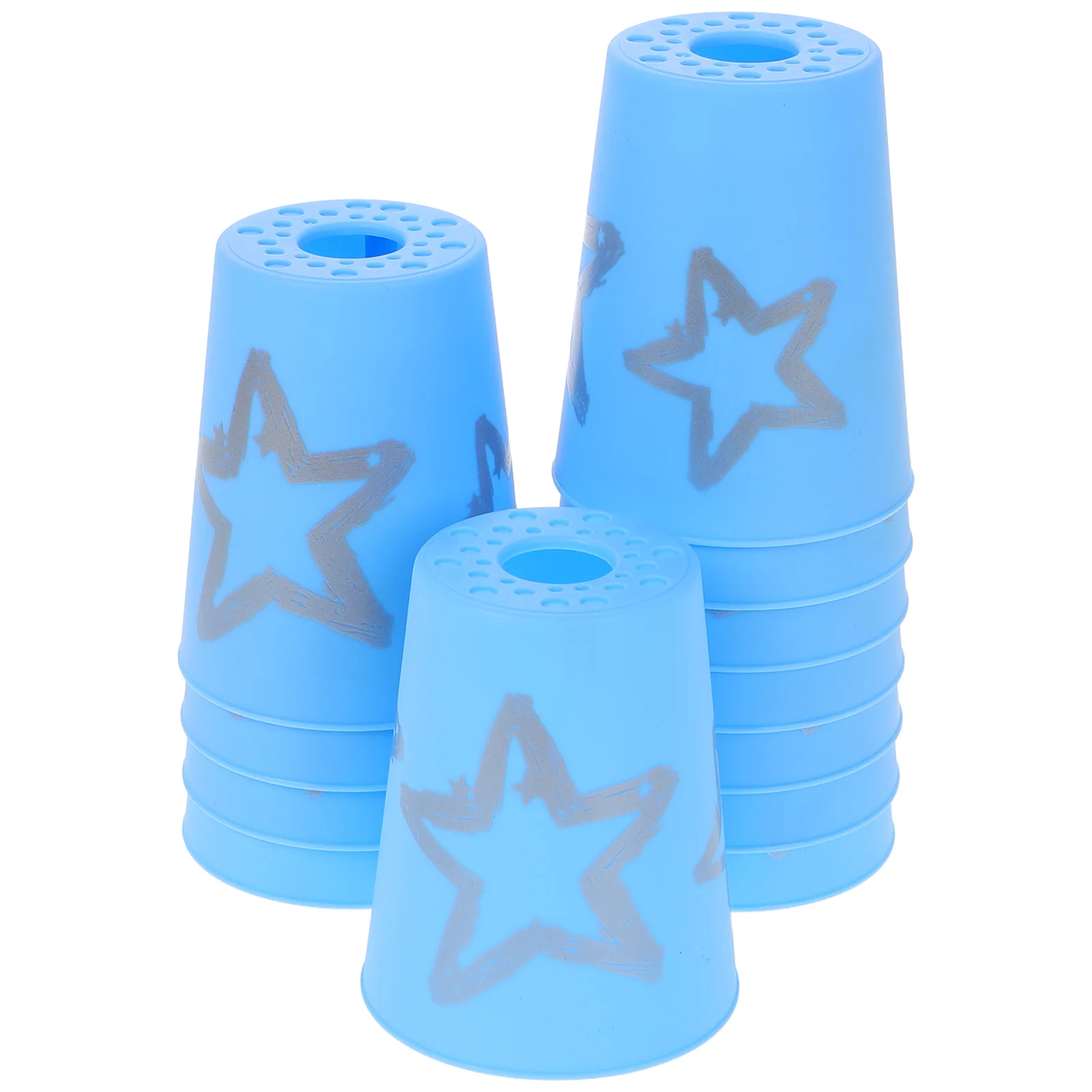 12 Pcs Stacking Cups Quick Games Sport Flying Saucer Speed Toys Plastic Stacked