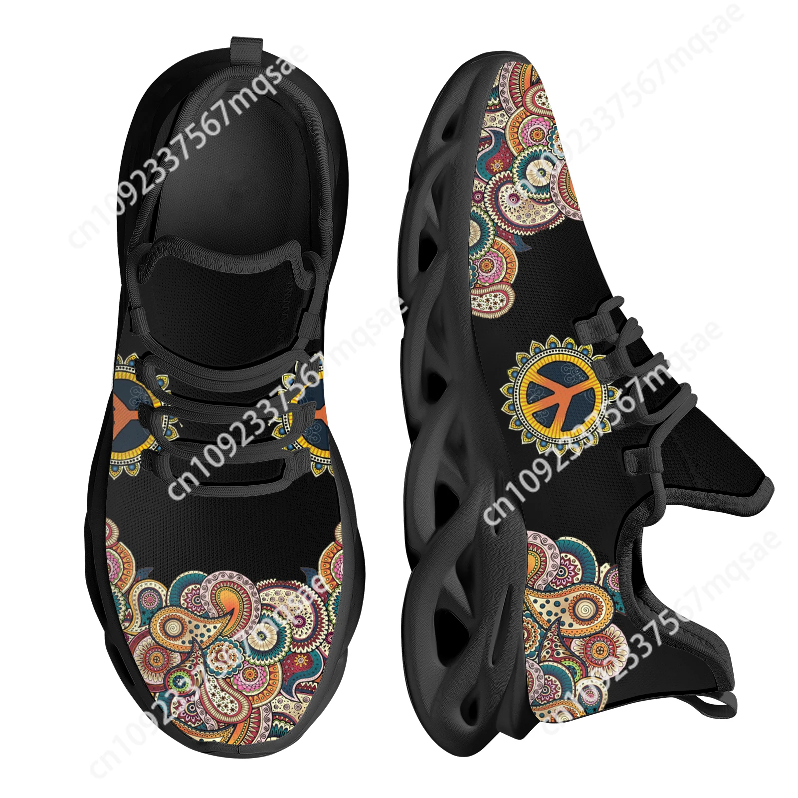 

Custom LGBT Paisley Design Women's Mesh Swing Sneakers Breathable Non Slip Cushioning Road Walking Shoes for Female Gifts