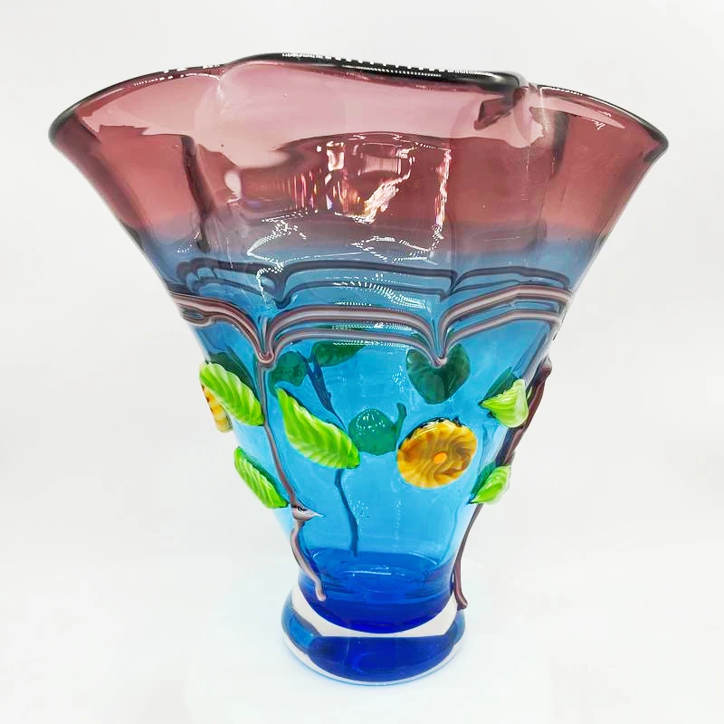 Vintage Hand Blown Murano Glass Vase Modern Art Design Picasso Home Decorative Art