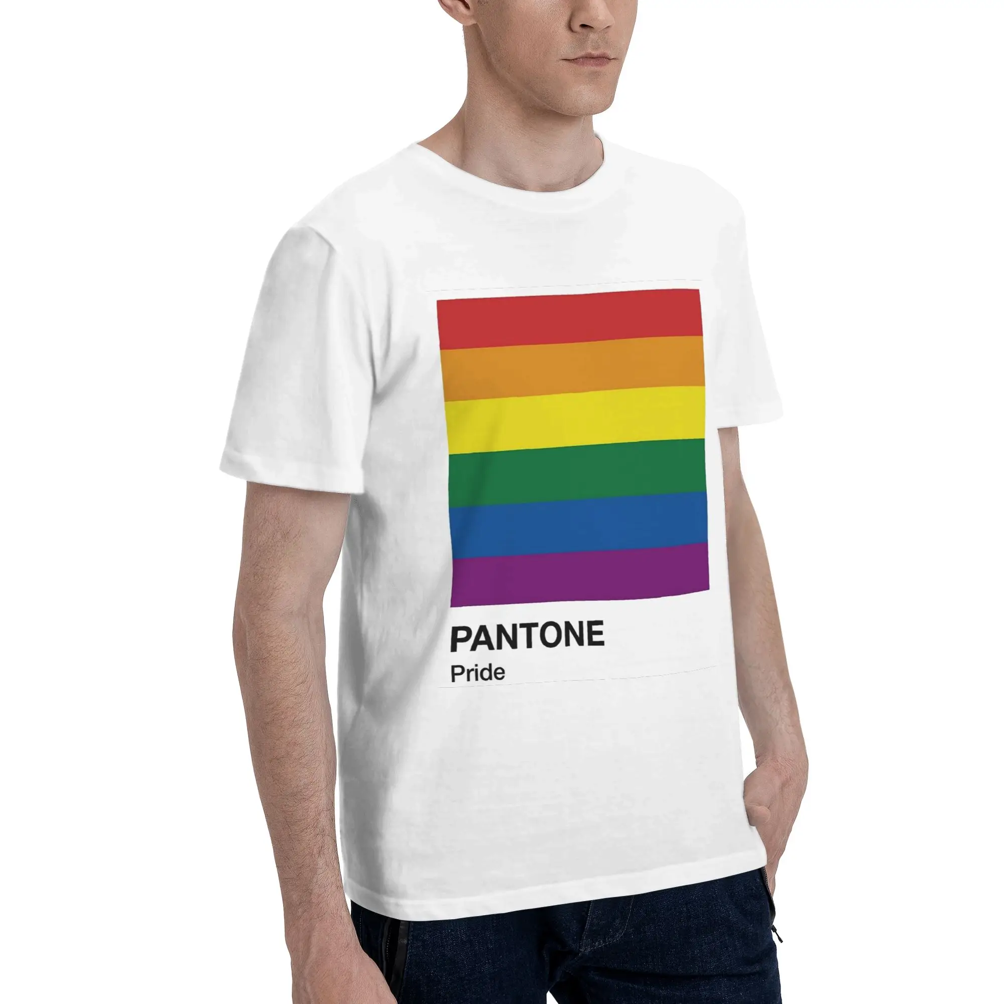 

Pantone Prid Men T-Shirt Oversized T Shirts Men's Crew Neck Cotton Tees Short Summer Male