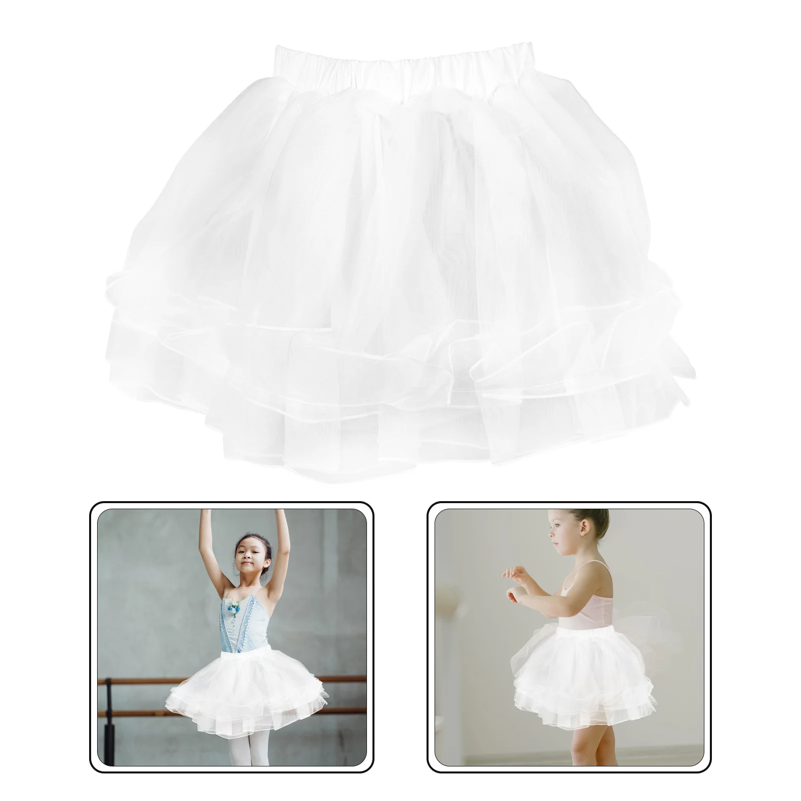 

Girls Hoopless Petticoat Elastic Kids Children Dress Underskirt Enhances Elegance Wedding Lolita Skirts