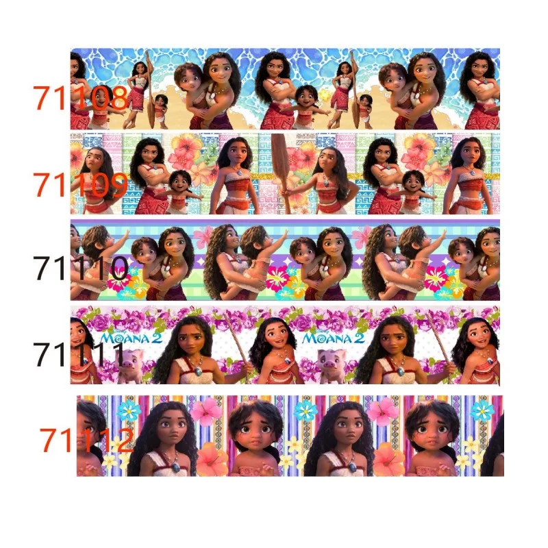 

Moana 2 Grosgrain Ribbon Printed Bows for Sewing Accessories DIY Craft Materials