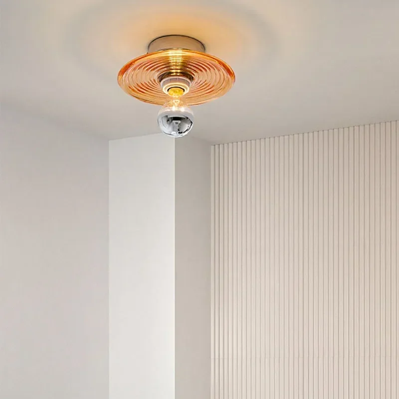 Nordic LED Wall Lamp Water Ripple Glass Design for Bedroom Bedside Living Room Study Ambiance Lighting Home Decor Sconces