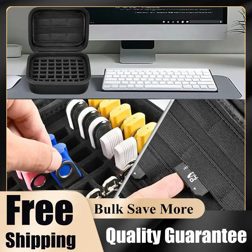 USB Flash Drive Case SD Card Storage Case Holder Dustproof Portable USB Carrying Bag Shockproof Electronic Accessories Organizer