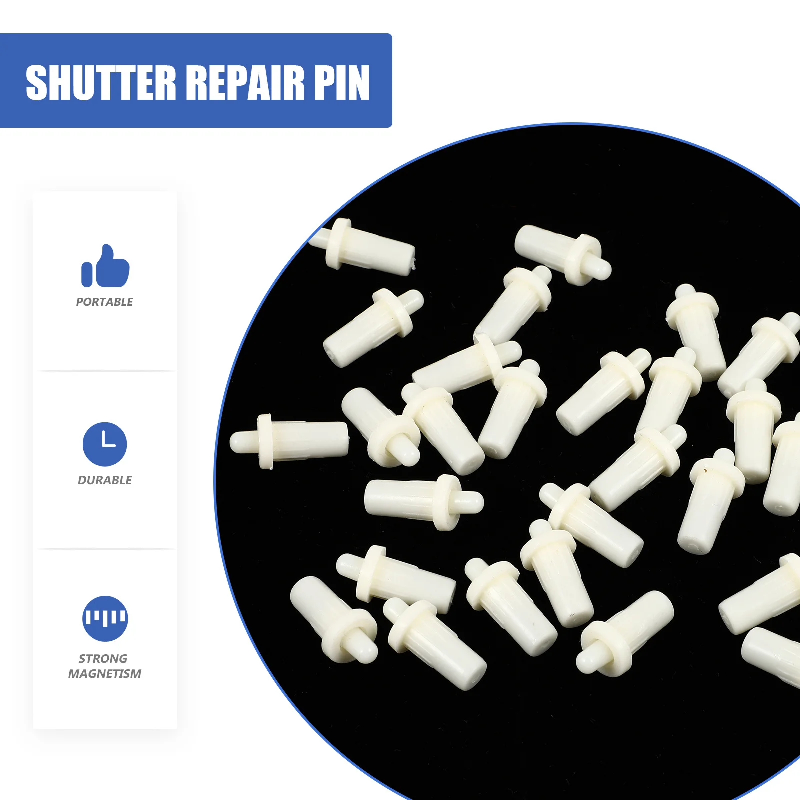 

30Pcs Shutter Replacement Pin Durable Safe Simple Design Wide Application Easy to Use Home Accessory Shutter Repair Pin