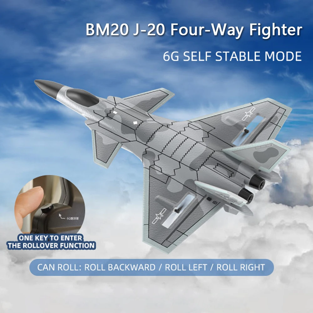 J20 4CH Modello Aliante BM20 RC Fighter 2.4G Aereo telecomandato 3D6G EPP Schiuma Aerei Giocattoli per bambini Adulti Regali