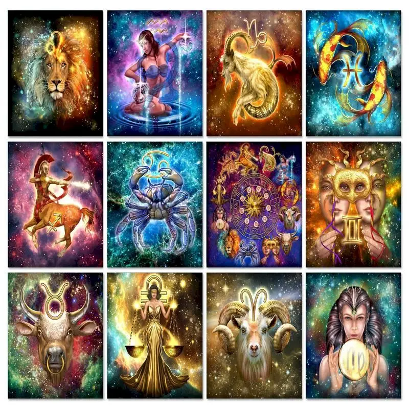 

GATYZTORY Framed Diy Painting By Number For Adults Kids Constellation Drawing Coloring Of Picture With Numbe Home Decoration