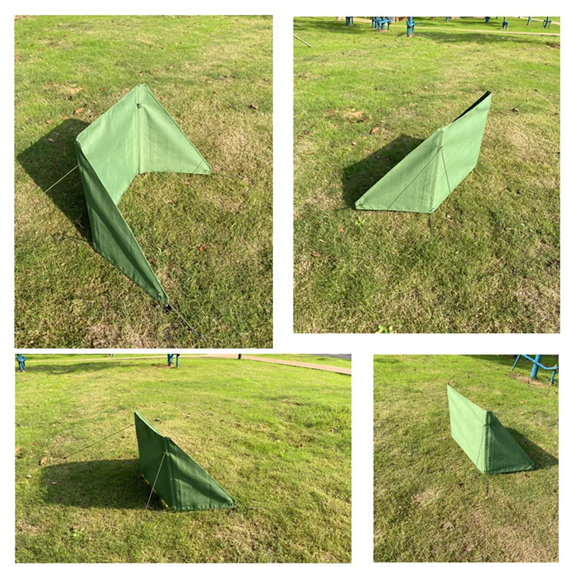 Army Outdoor Cooking Windproof Tent Windscreen Portable Durable Canvas Screen Curtain Camping BBQ Picnic Windshield Wind Protect