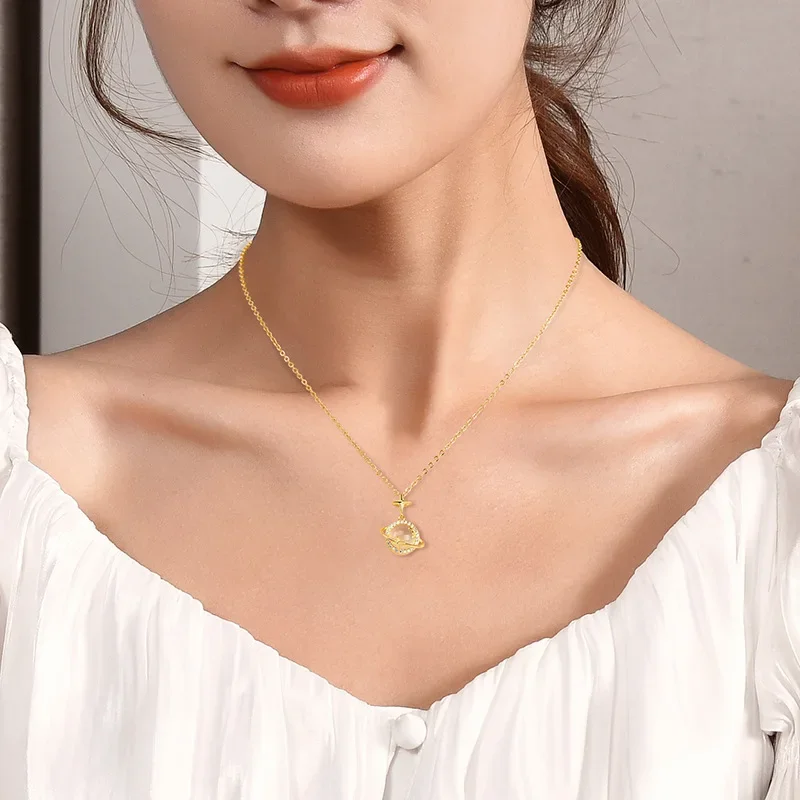 Sun and Moon Myth cat's eye stone necklace, women's collarbone pendant necklace, fashionable clothing necklace, retro necklace