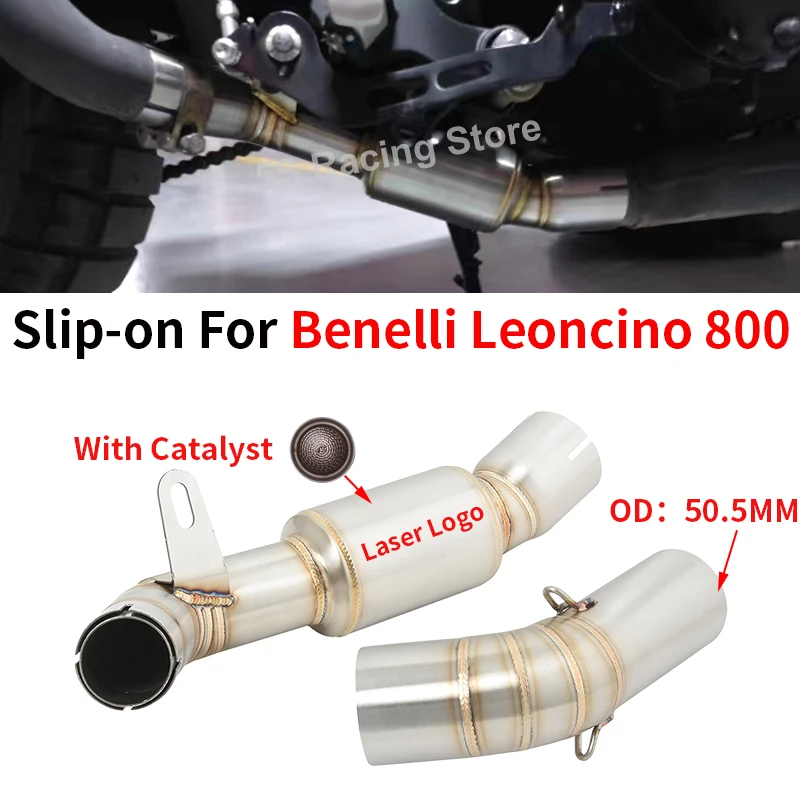 

For Benelli Leoncino 800 BJ800 Motorcycle Exhaust Escape Modified Muffler Middle Link Pipe With Catalyst Eliminator Enhanced