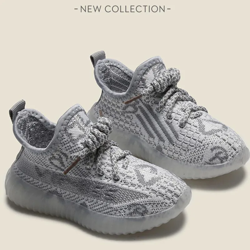 2024 Children Spring Autumn Stylish Comfy Sneakers Breathable Mesh Lightweight Lace-Ups Causal Boys Girls Soft Shoes