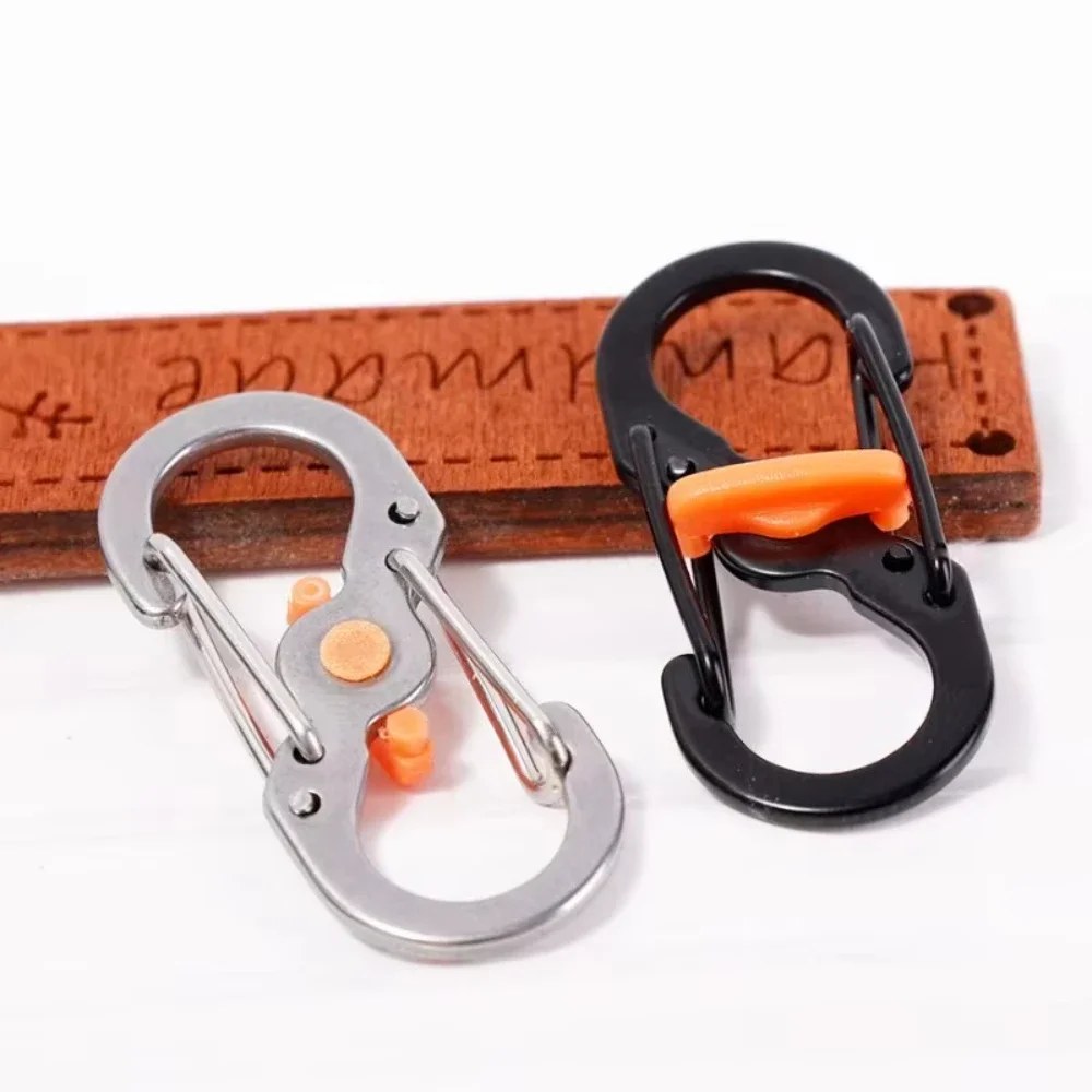 Camping Carabiner with Lock S Type Mini Keychain Hook Anti-Theft Outdoor Camping Backpack Buckle Key-Lock Camping Supplies image 4