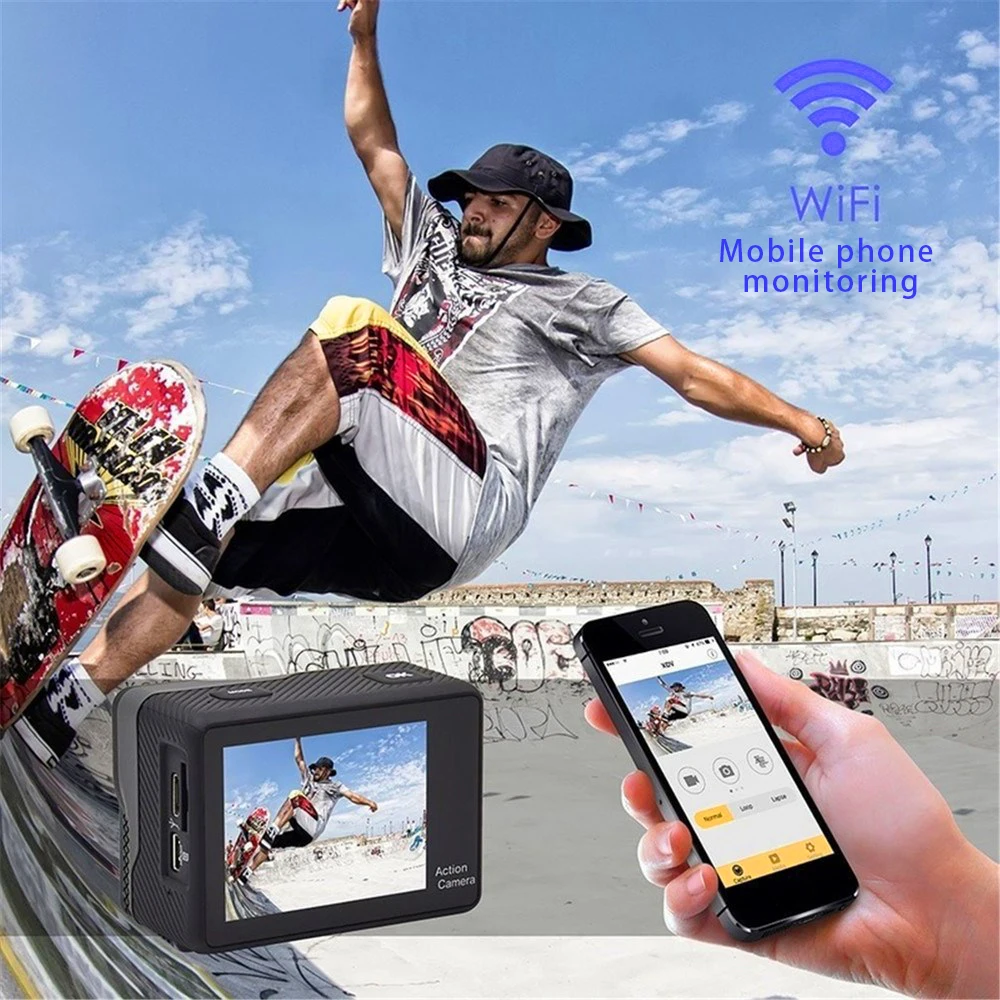 4K กีฬา DV WIFI 170D รีโมทคอนโทรลกันน้ำกลางแจ้งกีฬา Pro Cam HD กล้อง DV หมวกกันน็อกดำน้ำกล้อง