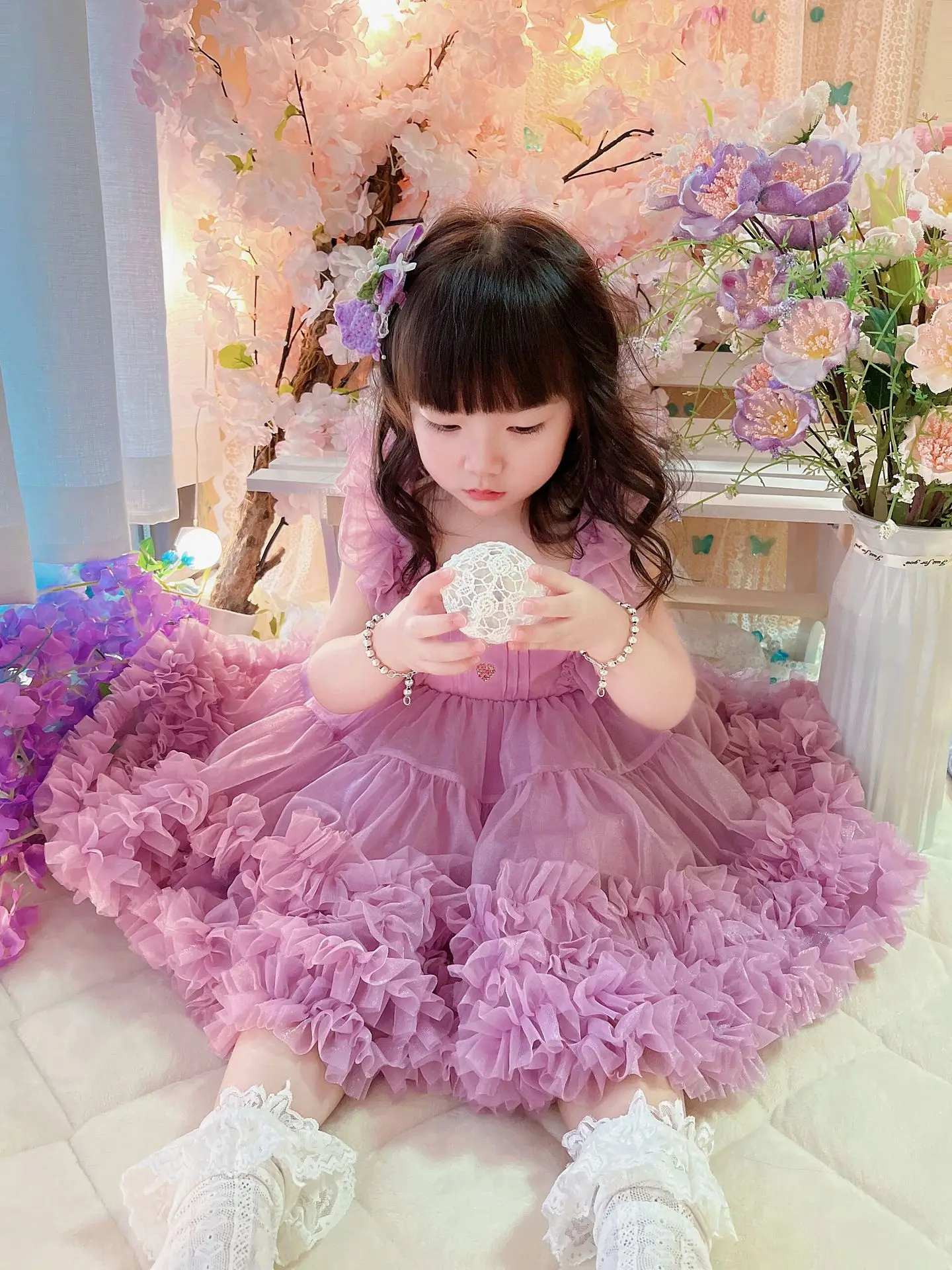 

Baby Girls Summer Lolita Princess Ball Gown Kids Sleeveless Solid Color Birthday Party Tutu Dress y975