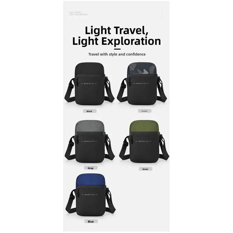 Men's Crossbody Chest Bag Fashion Outdoor Travel Waist Bags Simple Shoulder Letter Wallets