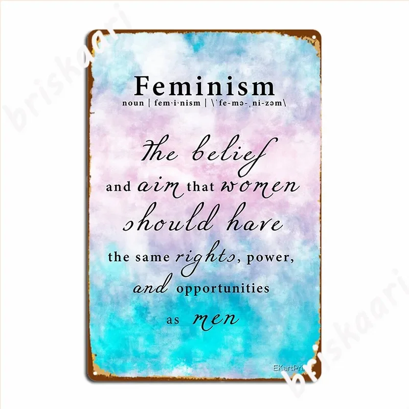 Feminism Definition Feminist Art Equal Rights Metal Sign Plaques Wall Cave Classic Garage Club Tin Sign Poster