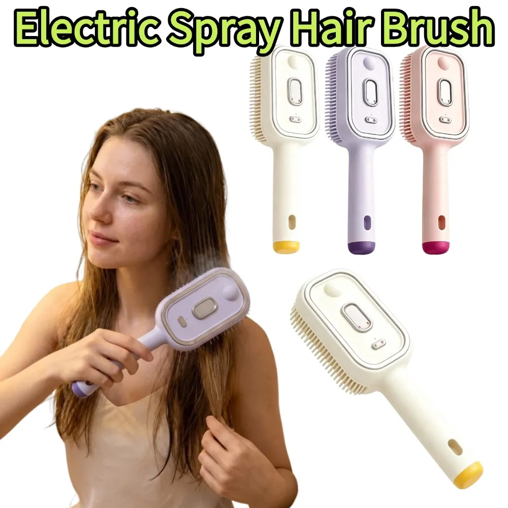 

Air Cushion Massage Comb Electric Spray 2-In-1 Hair Brush Misting Water Spray Reduce Frizz Anti Static Hair Straightener Tools