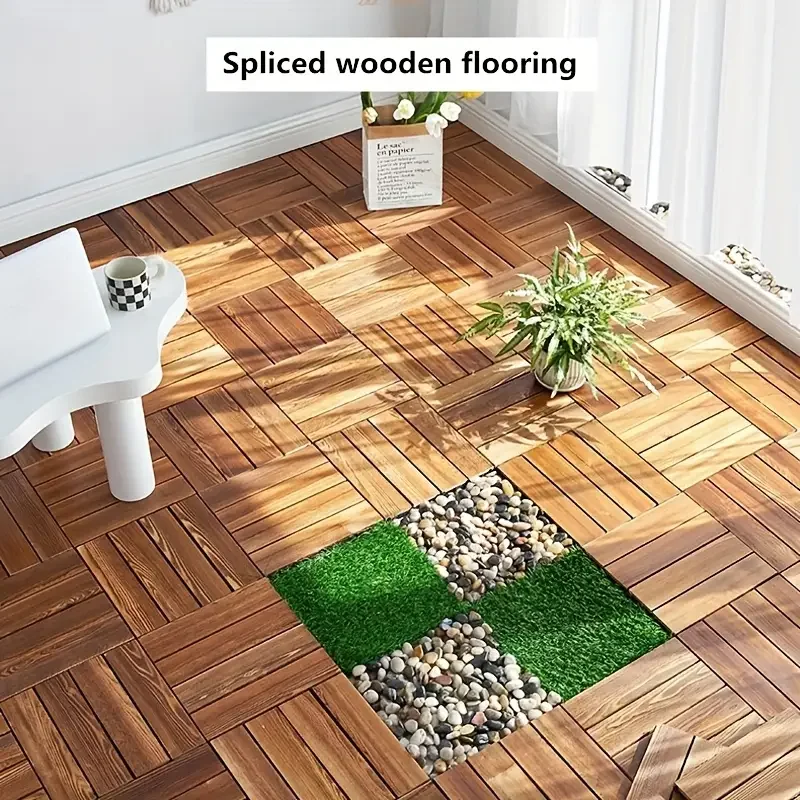 Celistvý dřevo flooring balkon koupelna nádvoří DIY sad besídka outdoorové spojování flooring vodotěsný a anti zástrčka podlaha rohož