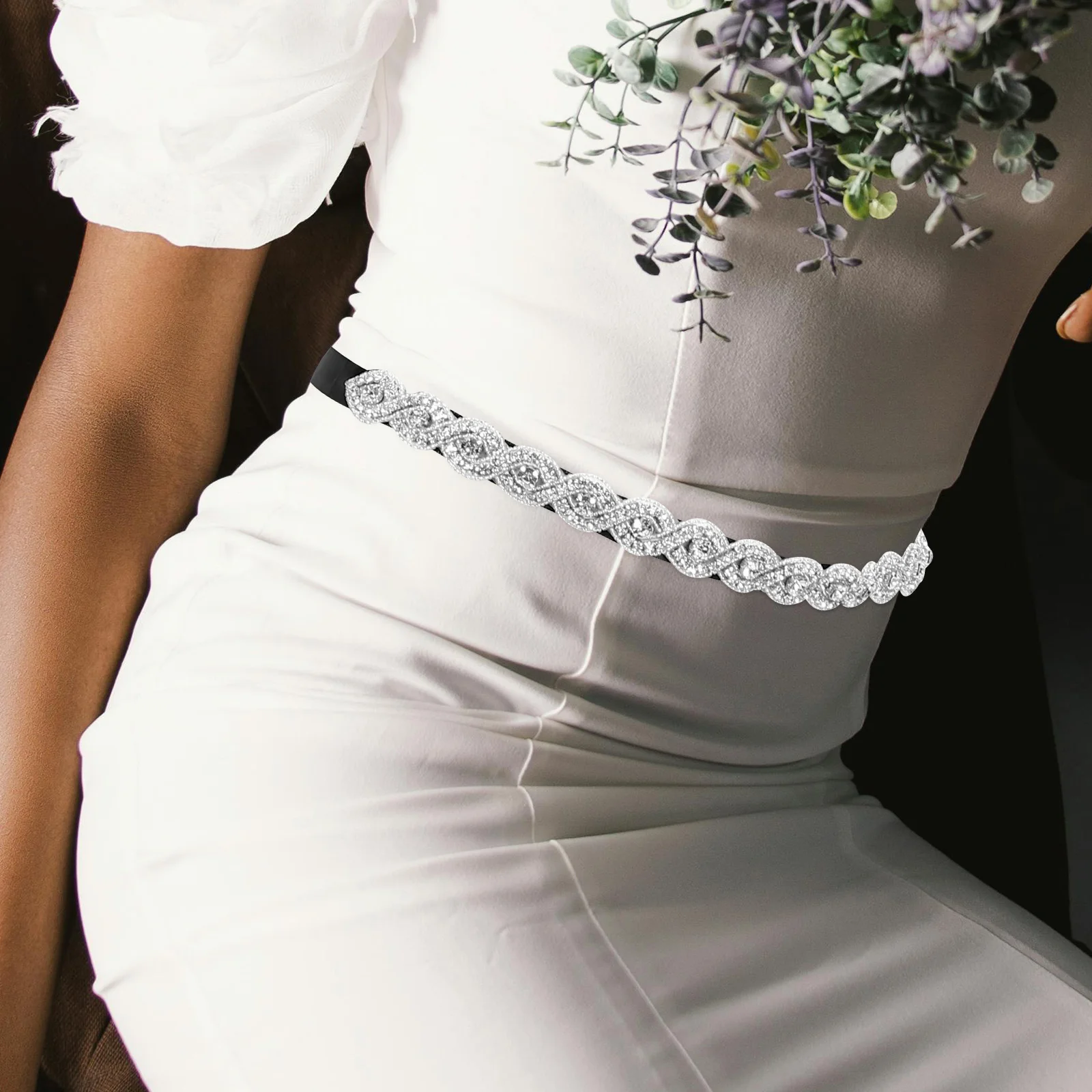 

Bridal Belt for Rhinestone Women Garter Tight Wedding Dress Ribbon Applique Woman