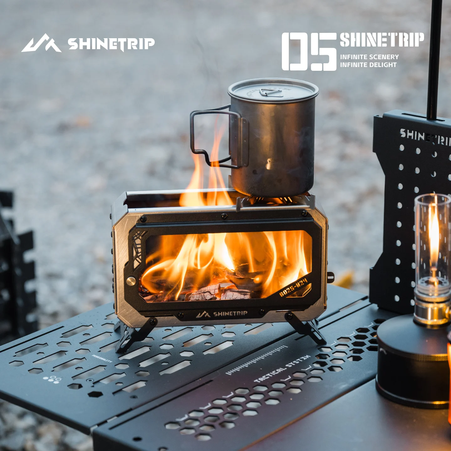 ShineTrip Mini Fireplace Portable Wood Stove Desktop Stainless Steel Outdoor Fire Heater Stove Picnic Hiking Camping