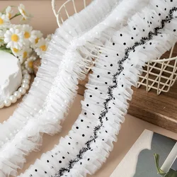 2025 polka dot wave pleated fluffy lace DIY girl figurine photo album felt board flower basket decorative edge sewing material