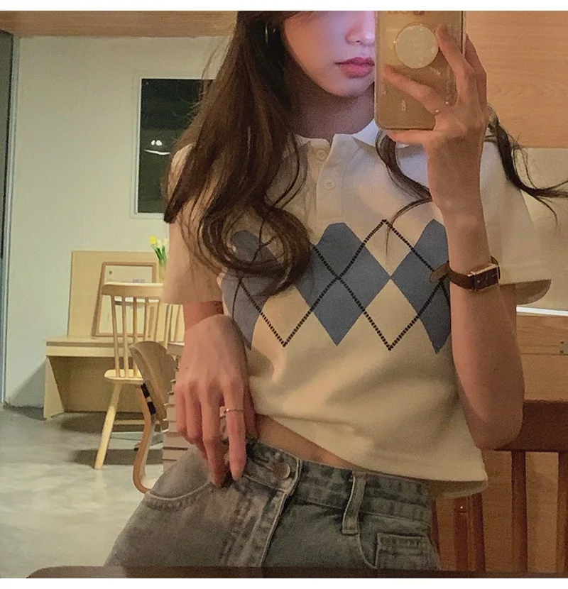 Summer Y2k Korean Fashion Women's T-shirts And Polos Kpop Kawaii T Shirt Vintage Cheap Clothes Woman Cute Streetwear Tees Tshirt