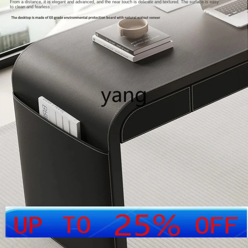 

CX Minimalist Desk Black Saddle Leather High-Grade Living Room Writing Desk Modern Home