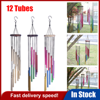 12 Tubes Wind Chimes Pendant Aluminum Tube Metal Pipe Wind Chimes Bells Balcony Outdoor Yard Garden Home Decoration