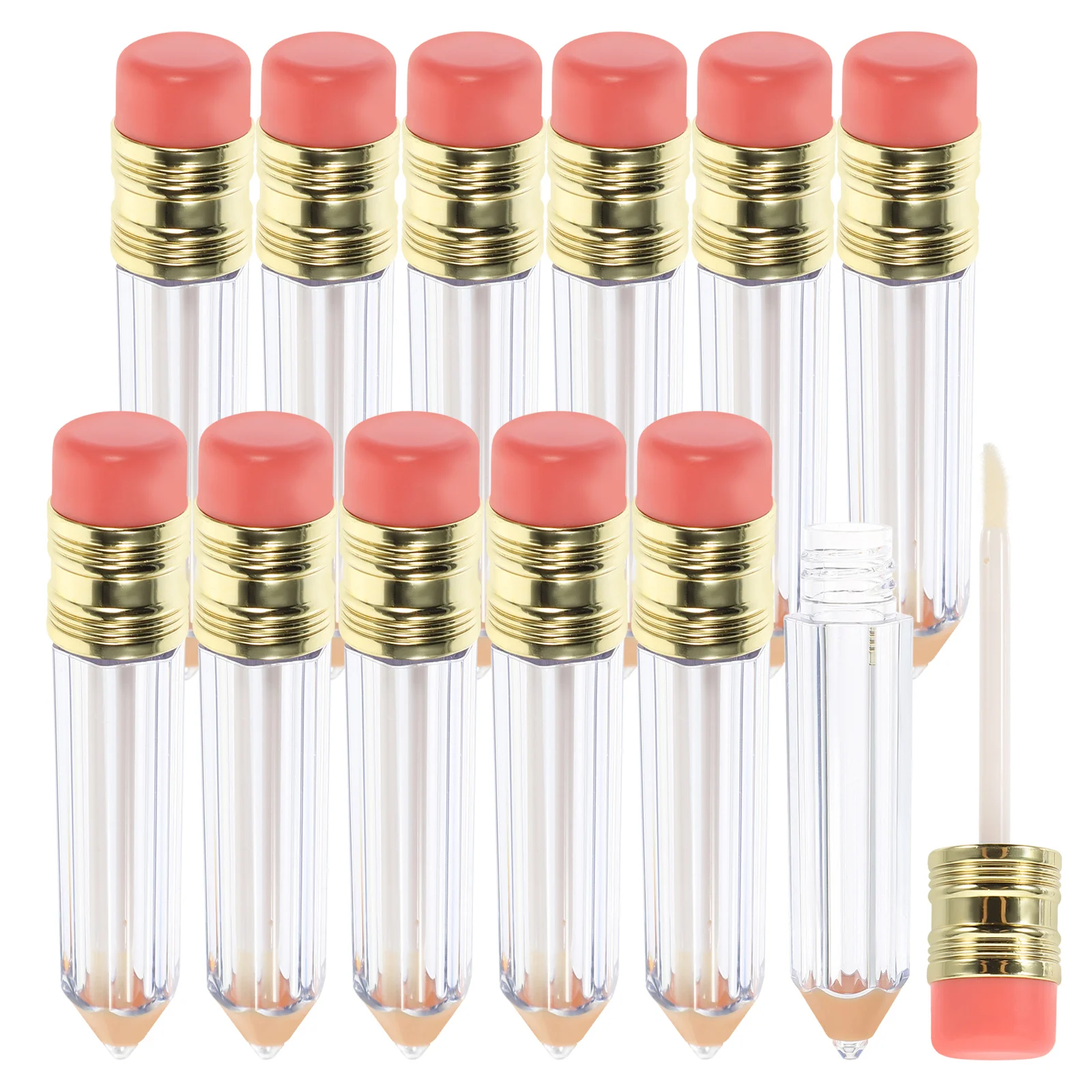 Recipiente De Maquiagem Vazio Para Meninas, Tubos De Viagem, Lip Gloss, Amostra Recarregável, Bálsamo De Embalagem, 12 Pcs